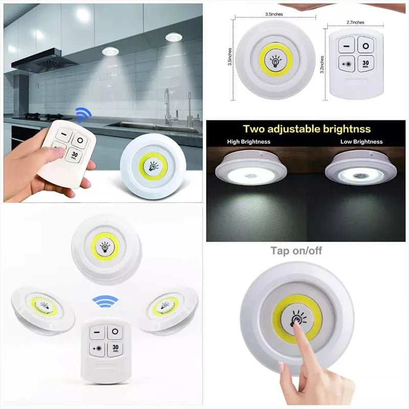 3 Piece Tap Led Light with remote ( Cell Operated )